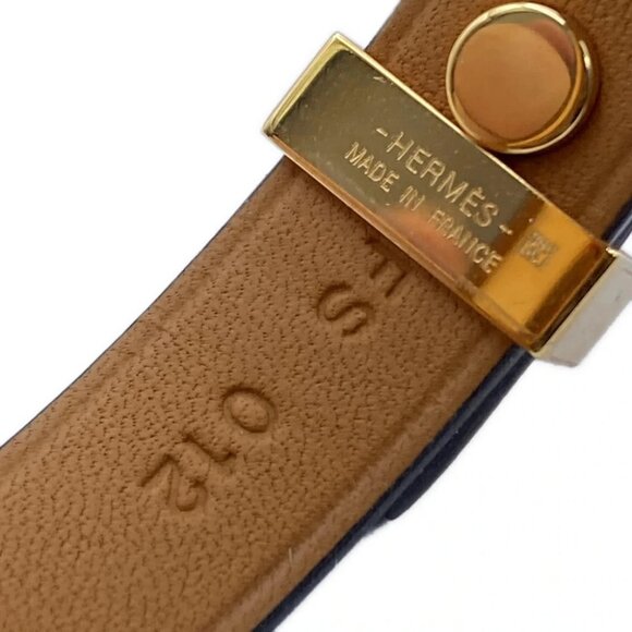 Auth HERMES as douceur - Black pink gold fittings Size: T2 Y Bracelet - Picture 4 of 5